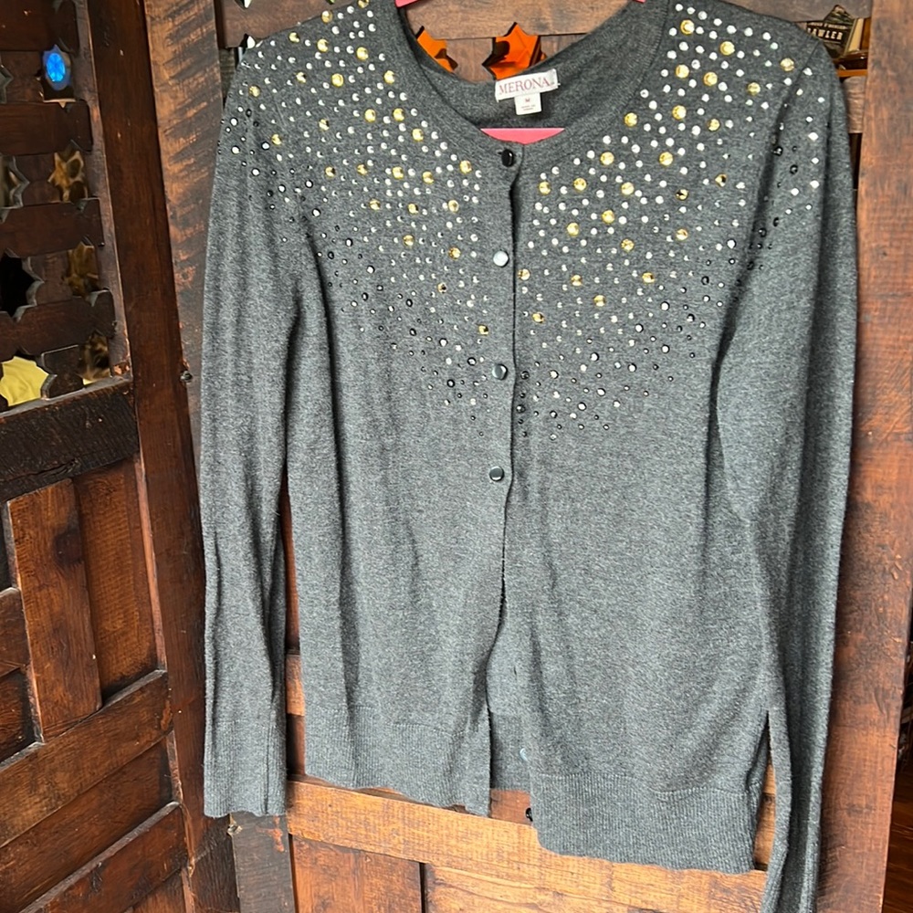 Grey, sparkly cardigan